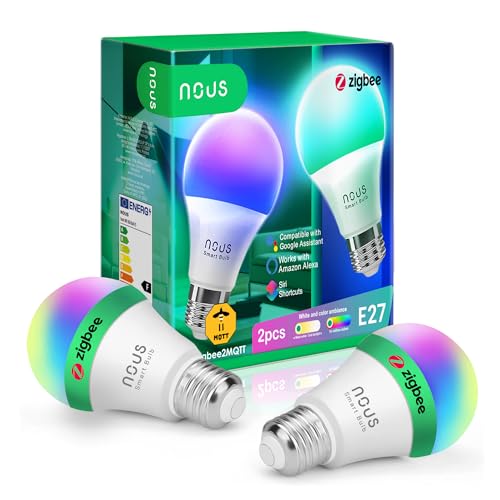 NOUS P3Z - ZigBee glühbirne e27 led warmweiss - RGB tuya smart life Dimmbare glühbirnen lampe mit fernbedienung Decor licht birne zubehör Dimmbar lampen Leuchtmittel Alexa echo Google Home assistant von NOUS