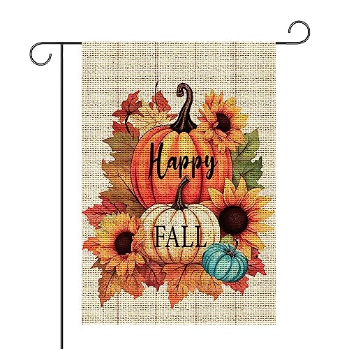 Flagge Herbst, 30x45cm Doppelseitig Thanksgiving Garten Flagge Sackleinen Fall Yard Flag für Draußen Herbst-Gartenflaggen für Saison Hof Bauernhaus Garten Dekor von NQEUEPN