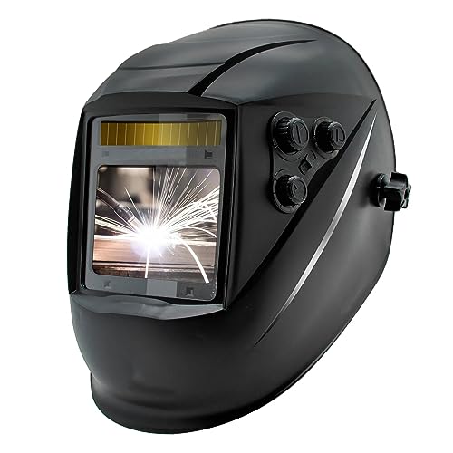 NQYZZFD Schweißmaske Mit Großer Sicht Und Automatischer Verdunkelung, Echte Farbe, Solar-/batteriebetriebener Schweißerhelm Für SMAW, MIG, Wig, GTAW, Lichtbogenschweißen von NQYZZFD