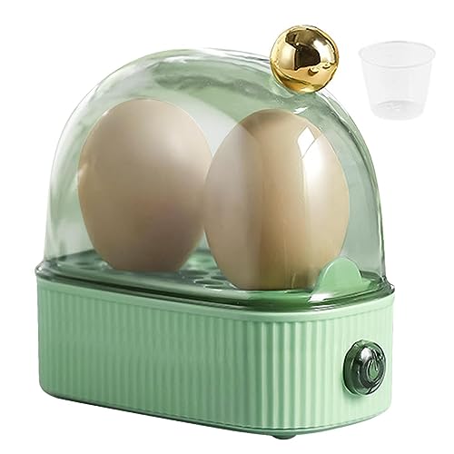 Eierkocher 2 Eier Elektrischer Dampfgarer für Gekochte Eier, Tragbarer kompakte Eierkocher mit Abschaltautomatik, inkl. Wasser-Messbecher mit Eierstecher (Grün) von NSXIN
