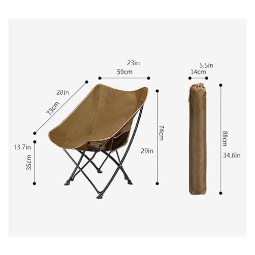 NTIYOU Stühle Campingstuhl, kompakter Klappstuhl mit Aufbewahrungstasche, schwere Unterstützung, 264 Pfund, Grill, Strand, Reisen, Picknick, Strandstuhl Outdoor (Color : Brown) von NTIYOU