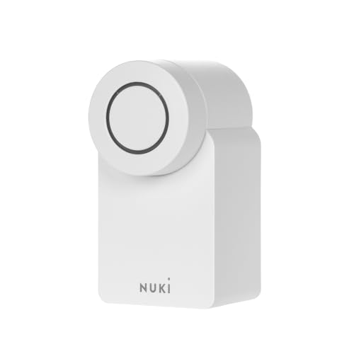 Nuki Smart Lock (4. Generation), smartes Türschloss mit Matter für schlüssellosen Zutritt ohne Umbau, elektronisches Türschloss macht das Smartphone zum Schlüssel, weiß von NUKI