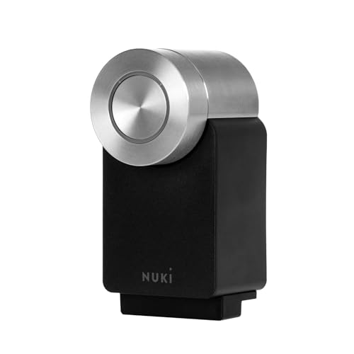 Nuki Smart Lock Pro (4. Generation), smartes Türschloss mit WLAN und Matter für Fernzugriff, elektronisches Türschloss macht das Smartphone zum Schlüssel, mit Akku Power Pack, schwarz von NUKI