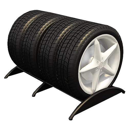 NUNETH Reifenregal Schwarzes Garagen-Reifenregal für 1 Reifen/2 Reifen/4 Reifen, Einfach zu Montierendes Metall-Reifengestell, Verstellbare Reifenhalterung, Tragfähigkeit 200 Kg (Size : 4 tire Racks) von NUNETH