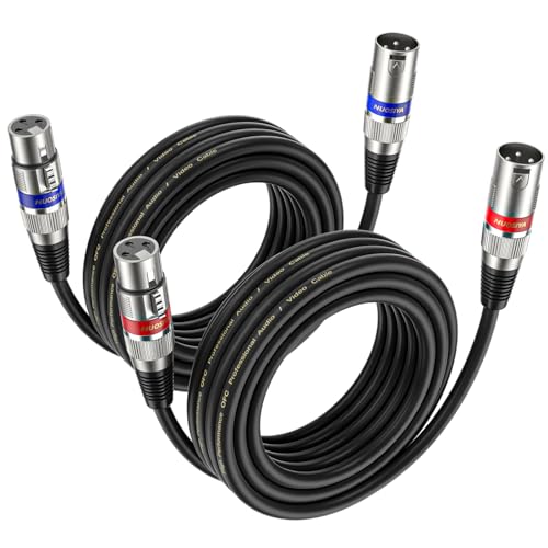 NUOSIYA XLR Kabel 5m 2 Pack, Mikrofon XLR Symmetrisch Audio Verlängerungskabel, 3-poligen Adapter XLR Stecker auf Buchse Kabel für Studio-Recorder, Mikrofon, Mixer, Lautsprechersystem von NUOSIYA