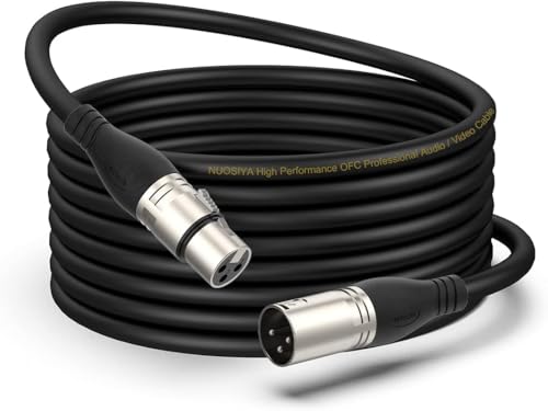 NUOSIYA XLR Kabel 10m 1Pack Mikrofonkabel, 3-Pin XLR Stecker auf Buchse Mikrofonkabel für Mikrofon, Verstärker, Mischpult, Lautsprecher von NUOSIYA