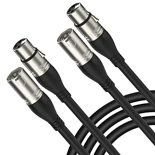 NUOSIYA XLR Kabel 1m 2Pack Mikrofonkabel, 3-Pin XLR Stecker auf Buchse Mikrofonkabel für Mikrofon, Verstärker, Mischpult, Lautsprecher von NUOSIYA