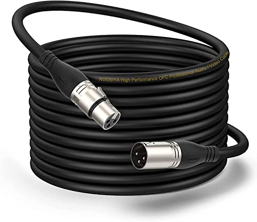 NUOSIYA XLR Kabel 20m 1Pack Mikrofonkabel, 3-Pin XLR Stecker auf Buchse Mikrofonkabel für Mikrofon, Verstärker, Mischpult, Lautsprecher von NUOSIYA