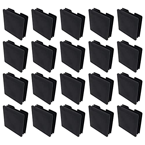 20 Stück NUZAMAS quadratische Schwarze Kunststoff-Endkappen; 75 x 75 mm Kunststoffstopfen, quadratische Rohr-Anti-Rutsch-Matte, Kunststoffkappen, Endrohreinsatz für Stühle, Schreibtische, Tische von NUZAMAS