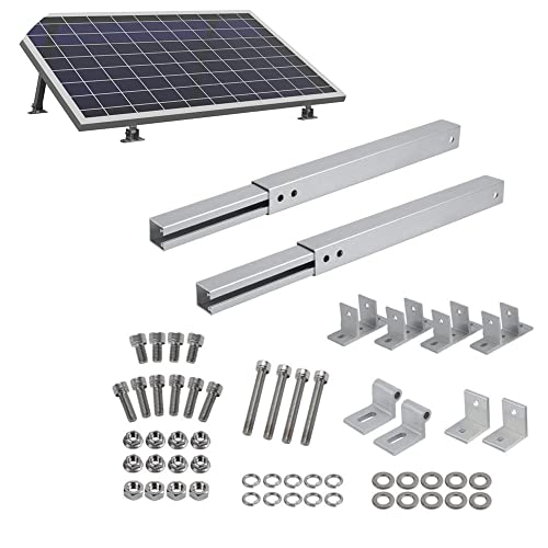 NUZAMAS Solarpanel-Montagehalterungen mit verstellbarem Winkel Rahmen, Schuppen, Caravan, Boot, Dach- oder Bodenmontage, Höhenverstellung von 390 mm bis 670 mm von NUZAMAS