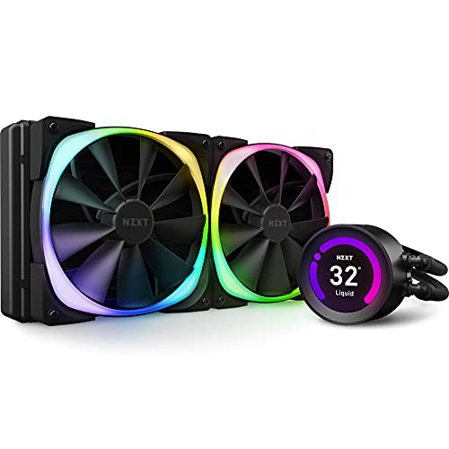 NZXT Kraken Z63 RGB 280mm - RL-KRZ63-R1 - AIO RGB CPU Water Cooling - Customizable LCD Display - Upgraded Pump - RGB Connector - Aer RGB 2 120mm Fan (2 Included) von NZXT