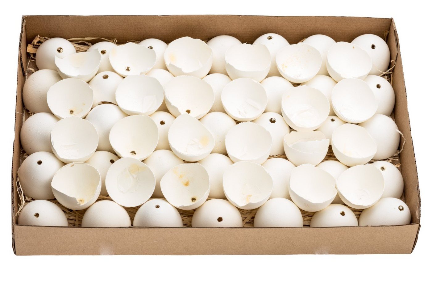 NaDeco Bastelnaturmaterial Hühnereier-Schalen in Weiß, Lieferung in einer Box von NaDeco