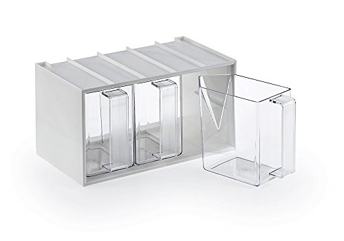 Naber Einsatzahmen weiß mit 3 Schütten glasklar Kunststoff, Transparent, 3er von Naber