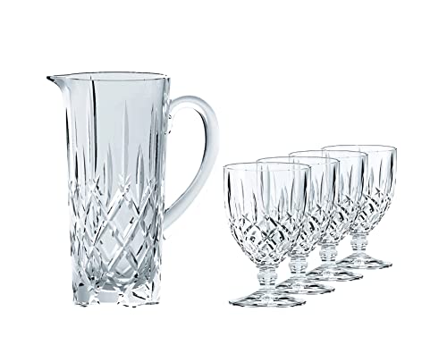 Spiegelau & Nachtmann, 5-teiliges Krug-Set, 1x Krug (1190 ml) + 4 All Purpose-Gläser (350 ml), Kristallglas, Noblesse, 102387 von Nachtmann