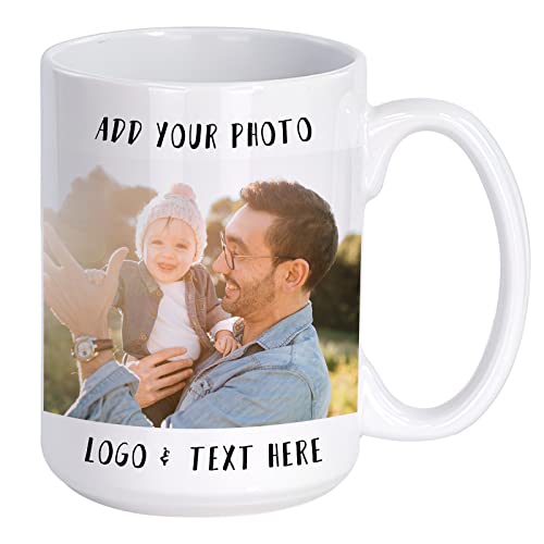 Naispanda Personalisierte Foto Kaffeetasse Becher Personalisierbar Bild Mug Text Tasse Weiß Doppelseitig Bedruckt Kaffeetasse Individuell Fototasse Geschenk Für Frauen Männer Paar Geburtstag 15 Oz von Naispanda