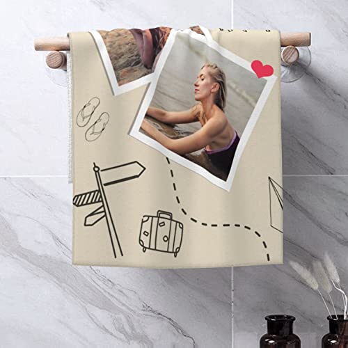 Naispanda Personalisiertes Handtuch, Personalisiertes Handtuch mit Foto Namen, Personalisiertes Foto Handtuch für Erwachsene und Kinderfür Badezimmer, Küche, Fitnessstudio, Hotel, Spa – 40 x 70 cm von Naispanda