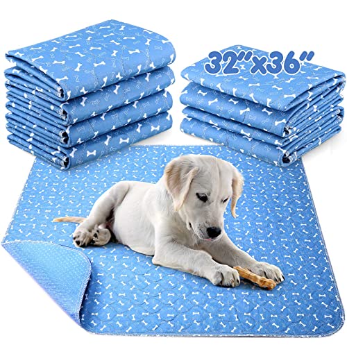 6 Stück Waschbare PIPI Pads Wiederverwendbare Welpen Unterlagen Saugfähige Hunde Unterlagen wasserdichte PIPI Matten Pflegeleichte Trainingspad für Haustier Transportbox (Blau, 80 x 90 cm) von Namalu