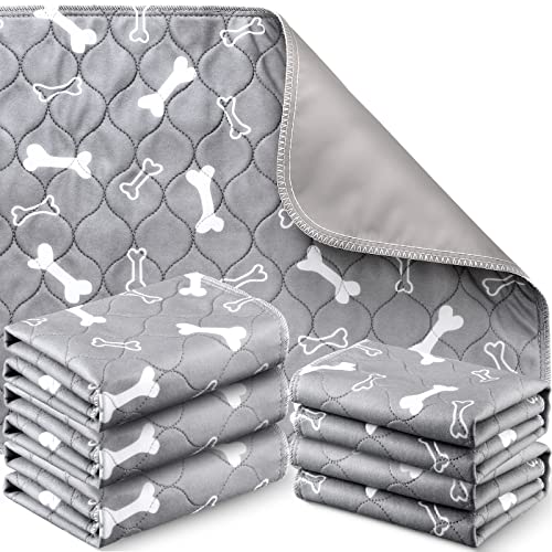 6 Stück Waschbare Pee Pads für Hunde Wiederverwendbare Welpenmatte Saugfähige Geschichtete wasserdichte Matte Stoff Wurf Haustier Pad für Hunde Haustiere Katze (Grau, 16 x 24 Zoll) von Namalu