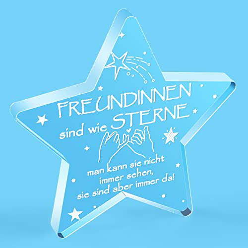 Namalu Freundschaft Geschenk Stern Acryl Plakette mit Spruch Freunde Sind Wie Sterne Geschenk Mittelstück Tischdeko Beste Freundin Geschenk für Wohnung Büro Geburtstag Weihnachten von Namalu