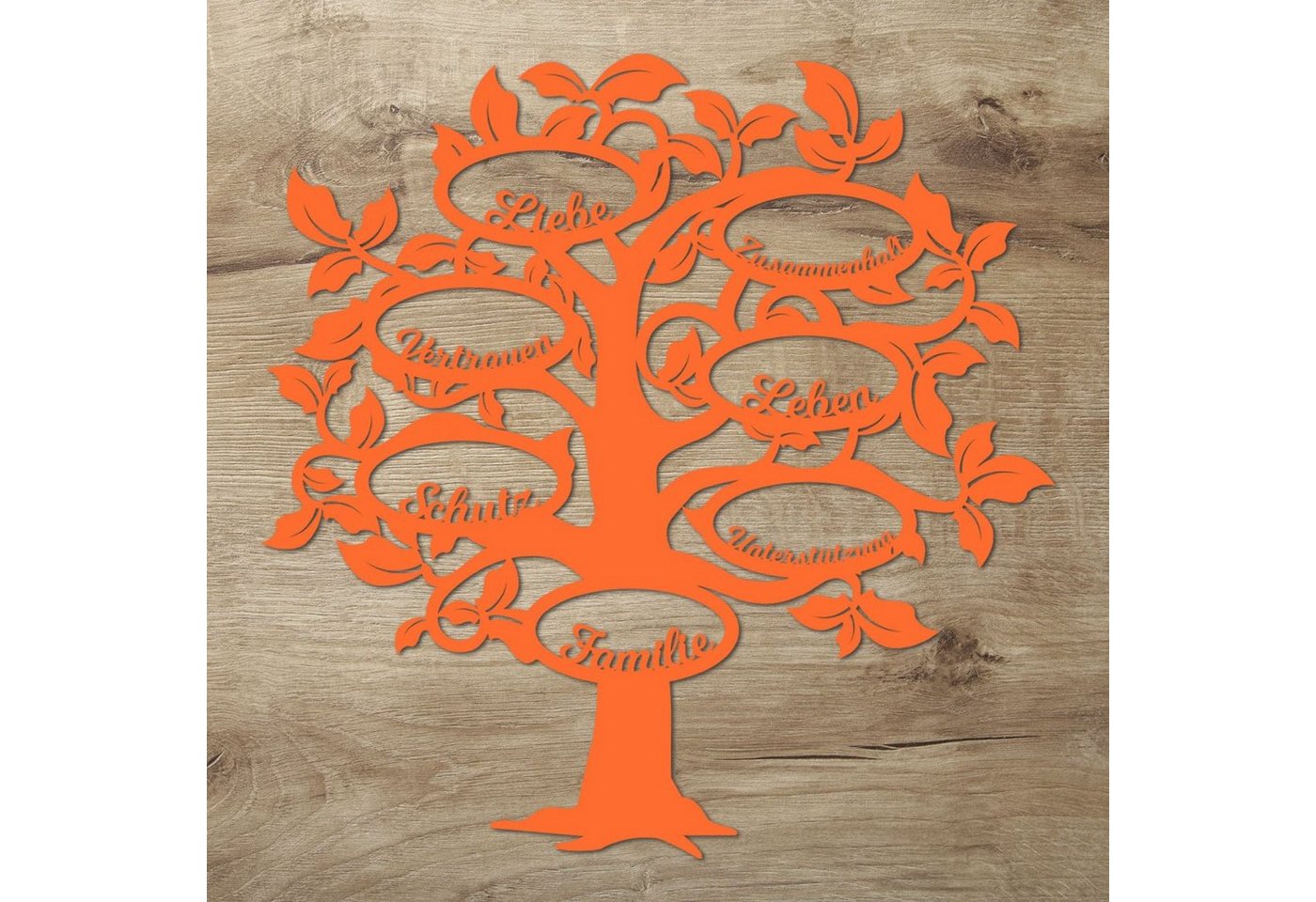 Namofactur 3D-Wandtattoo Holz Wandbild 'Familie Baum' Wanddeko, Wanddekoration Familien Stammbaum, Wandgestaltung für dein Wohnzimmer von Namofactur