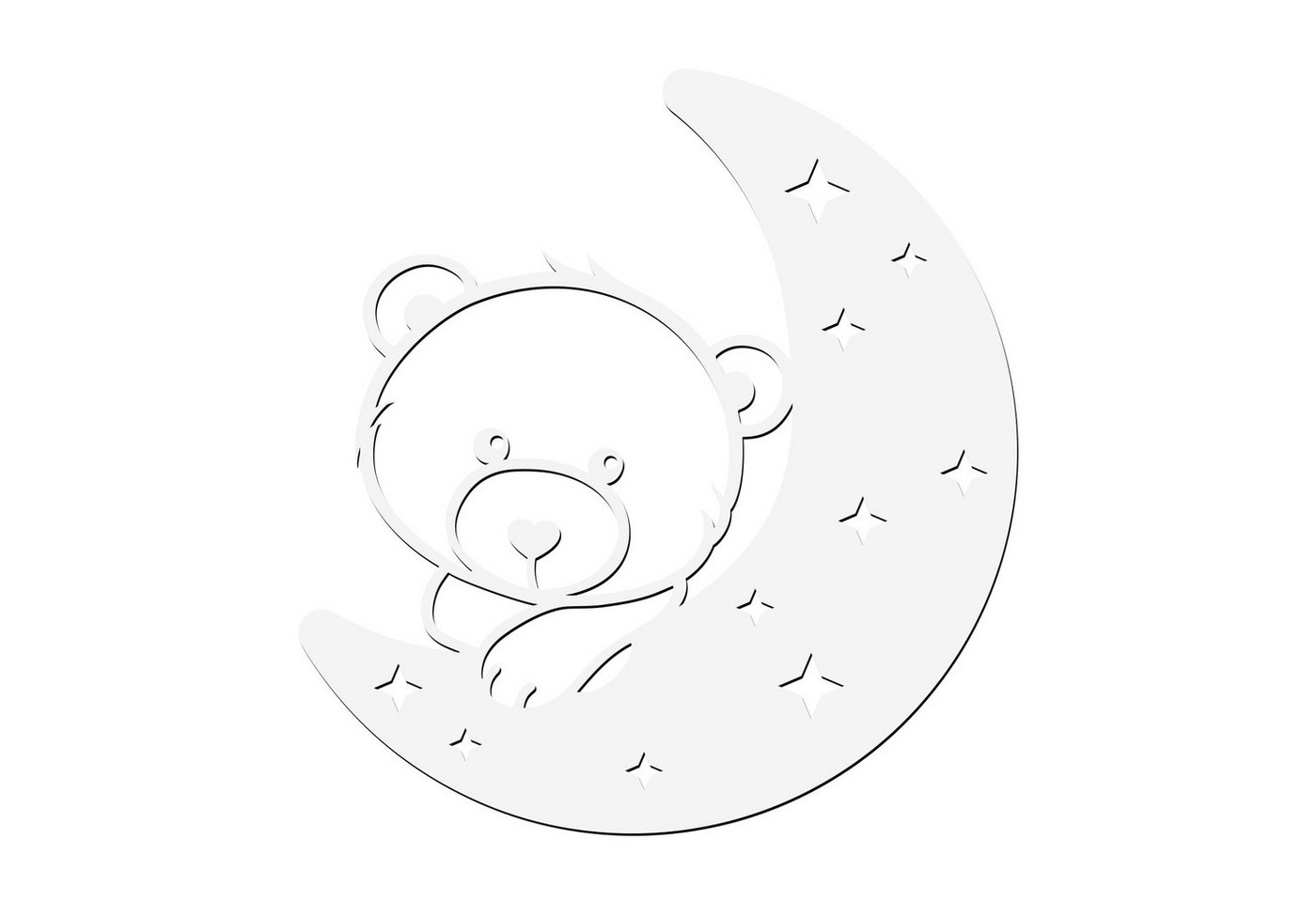 Namofactur LED Nachtlicht Bär auf Mond - Schlaflicht mit Bären Motiv für Kleinkinder, Ohne Zugschalter/Stern, LED fest integriert, Warmweiß, Wanddekoobjekt Kinderzimmer Leuchte batteriebetrieben von Namofactur