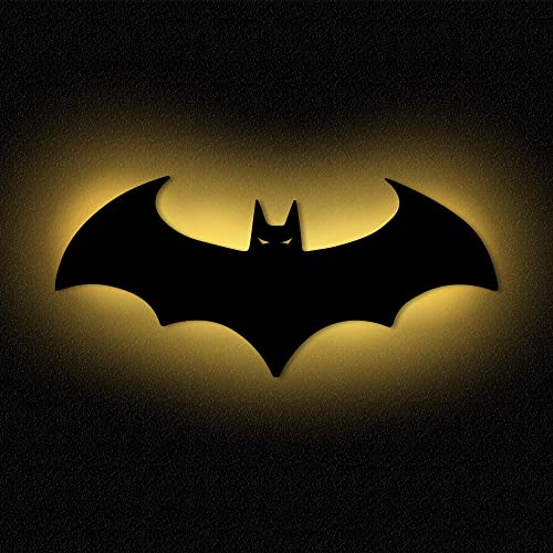 DIY Wandlampe Fledermaus Batman I Nachtlicht Deko Licht Wohnzimmer Kinderzimmer Kinder I MDF Holz Batteriebetrieb von Namofactur