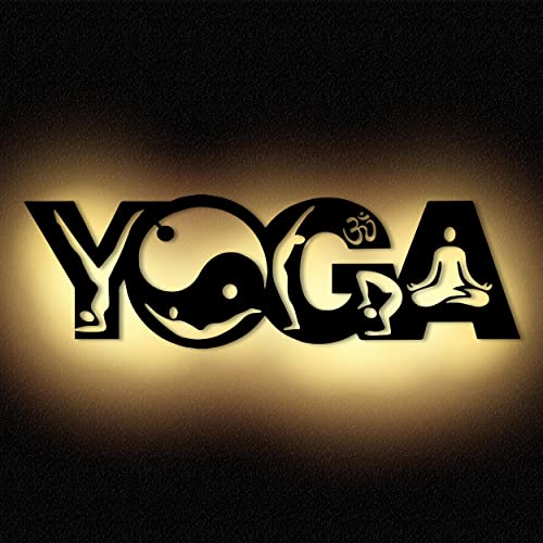 Yoga Wandlampe Lampe Wand Deko Dekoration Wanddeko I Mit Edelstahl Wandhalter I Batteriebetrieb von Namofactur