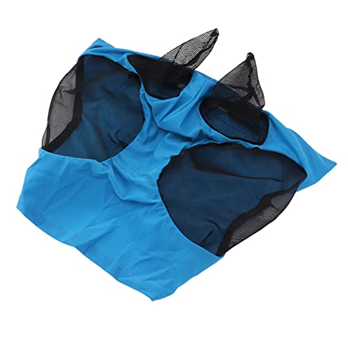 Naroote Mesh-Fliegenmaske für Pferde, Atmungsaktive Mückenmaske, Gehörschutz für den Stall (Blau) von Naroote