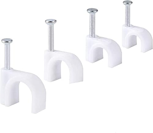 Schellen Set Kabelklemmen Set - Nagelschellen für ordentliches Kabelmanagement, 4 Größen (6/7/8/10mm), je 100 Stück, aus robustem PE-Material von Naseom
