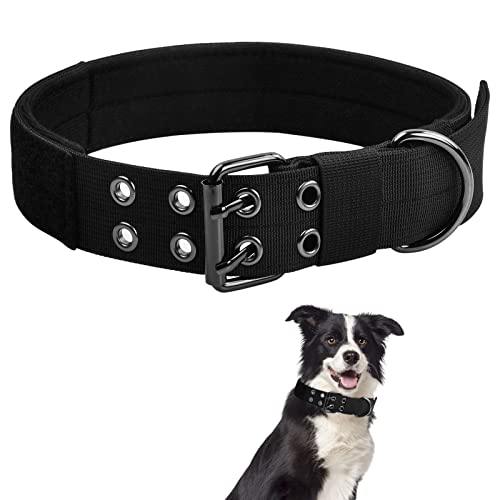 Taktisches Hundehalsband Weiches Verstellbares Halsband für Große & Kleine Hunde (M) von Naseom