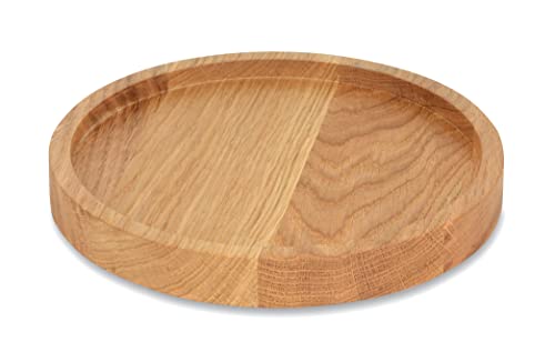 Natuhr Servierplatte Platzteller Holzteller – Plato – Design Serviergeschirr Käseplatte Snackplatte Eiche – 19 cm Durchmesser von Natuhr