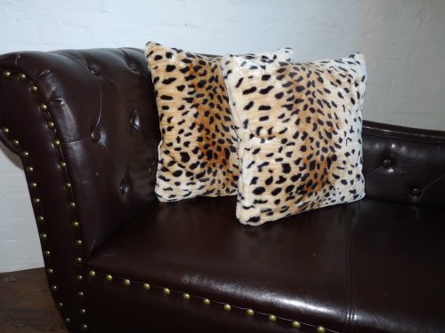 Natur-Fell-Shop Kissen Kissenhülle Dekokissen im Tierfell - Design Tierprint Animal Leopard Modell II (40cm x 40cm) von Natur-Fell-Shop