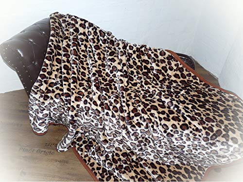 Natur-Fell-Shop Kuscheldecke Tagesdecke Decke Leopard - Design 160x200cm von Natur-Fell-Shop