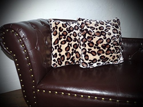 Natur-Fell-Shop Kissen Kissenhülle Dekokissen im Tierfell - Design Tierprint Animal Leopard Design (60cm x 60cm) von Natur-Fell-Shop