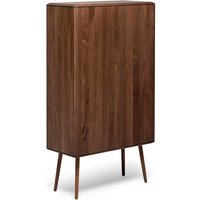 Wohnzimmer Highboard aus Nussbaum Massivholz Retrostil von Natura Classico