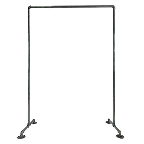 Natural Goods Berlin 1x Kleiderständer Pipe GARD Stand | Temperguss Garderobe freistehend stabil Industrial Vintage schwarz Kleiderstange mobil | Wasserrohre Fitting DIY (B100cm * H150cm) von Natural Goods Berlin