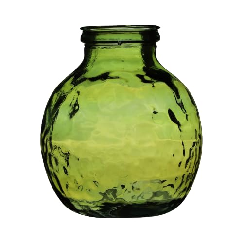 NATURAL LIVING VASE Louise 9L Emeraude AUS RECYCELTEM Glas Durchmesser 25CM X H30CM von NATURAL LIVING