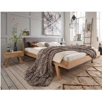 Bett mit Nachttischen aus Wildeiche Massivholz 87 cm hoch (dreiteilig) von Nature Dream
