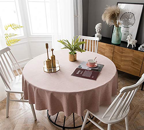 Naturer Runde Tischdecke Einfache und Elegante Heimtextilien für den Innen- und Außenbereich 130 cm Rosa von Naturer
