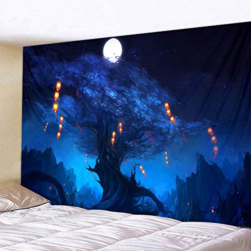 Naturer Waldweg Wandteppich Wald Naturlandschaft 150x200cm Wandbehang Nachthimmel Tapisserie Dschungel Fantasy Wandtuch Hausdeko für Wohnzimmer Schlafzimmer von Naturer