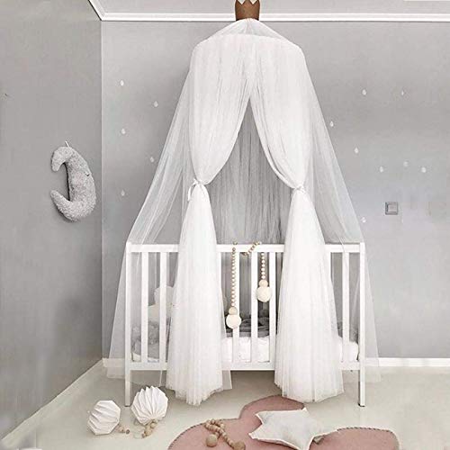 Naturer Weiß Betthimmel Babybett Baldachin Groß Dekohimmel für Kinder Zimmerm,Moskitonetz Baby Bett Fliegennetz Mückenschutz für Kinderbetten von Naturer
