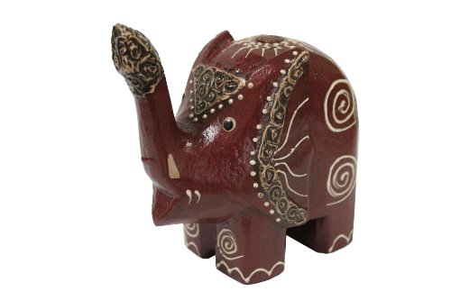 Naturesco Süße Holzfigur Elefant Glückselefant 12 cm - echte Handarbeit von Naturesco