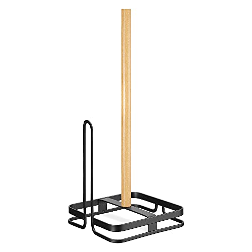 Navaris Küchenrollenhalter stehend - freistehender Halter für Küchenrolle - Küchenpapierhalter Papierhalter Rollenhalter - Metall und Holz von Navaris
