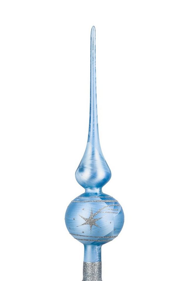 Navidacio Christbaumschmuck Weihnachtsbaumspitze Groß 35cm in Ice Blau Silber Komet von Navidacio