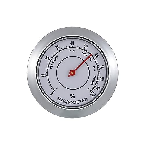 Runde Glas Analogs Hygrometer MiniRound Zigarren Hygrometer 43mm Zigarren Luftfeuchtigkeit Detektor Hygrometer Thermometer Analog Hygrometer Thermometer für Zigarren Humidoren von Navna