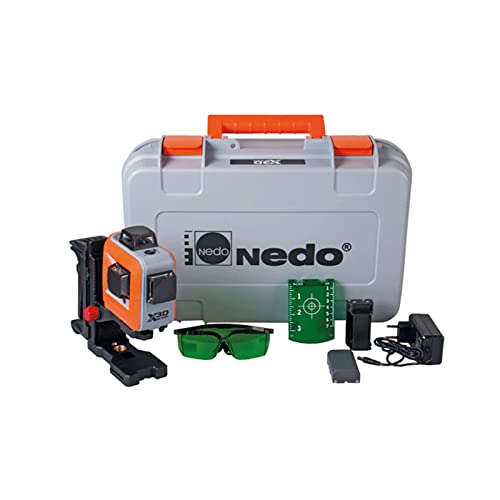 Nedo X-Liner 3D green - Grüner Multilinien-Laser mit 3 x 360° Laserlinien - robuste Selbstnivellierung von Nedo