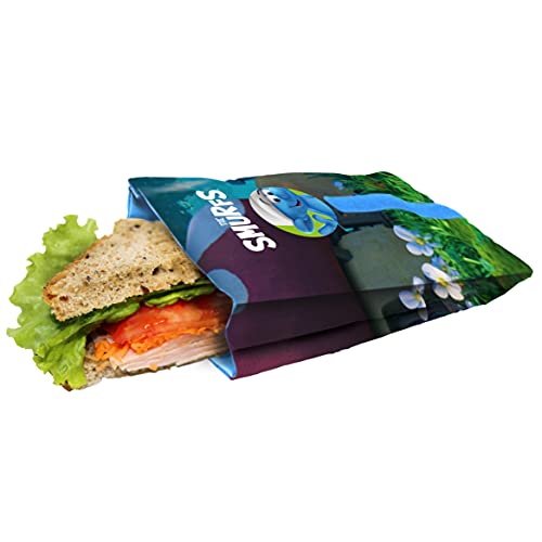 NERTHUS FIH 819 Wiederverwendbare Sandwich-Tasche, 3D-Schlümpfe, umweltfreundlich, anpassungsfähig, leicht zu reinigen und für Waschmaschine geeignet von NERTHUS