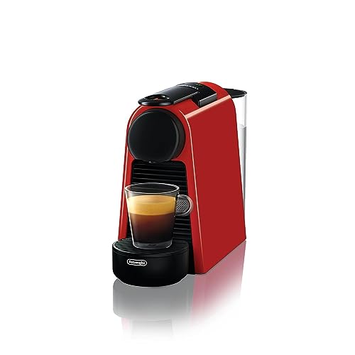 Nespresso De'Longhi Essenza Mini EN 85.R Kaffeekapselmaschine, Welcome Set mit 7 Kapseln in unterschiedlichen Geschmacksrichtungen, 19 bar Pumpendruck, Platzsparend, 0,6 l, Rot von Nespresso