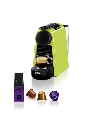 Nespresso De'Longhi EN 85.L Essenza Mini Kaffeekapselmaschine, Welcome Set mit Kapseln in unterschiedlichen Geschmacksrichtungen, 19 bar Pumpendruck, Platzsparend,Lime von Nespresso