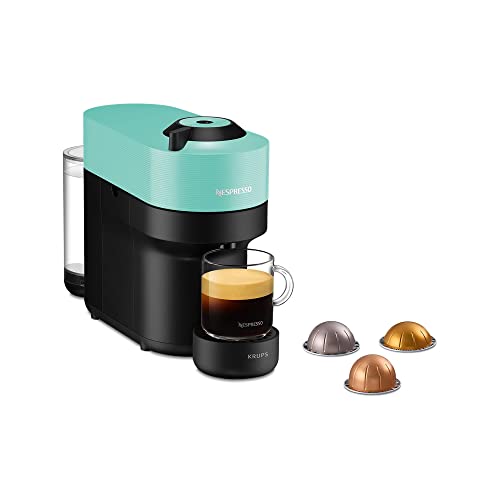 Nespresso Krups XN9204 Vertuo Pop Kaffeekapselmaschine | Kapazität: 560 ml | automatische Kapselerkennung | One-Touch-System | 4 Tassengrößen | verkürzte Aufheizzeit | nachhaltig | Aqua Mint, Minzgrün von Nespresso